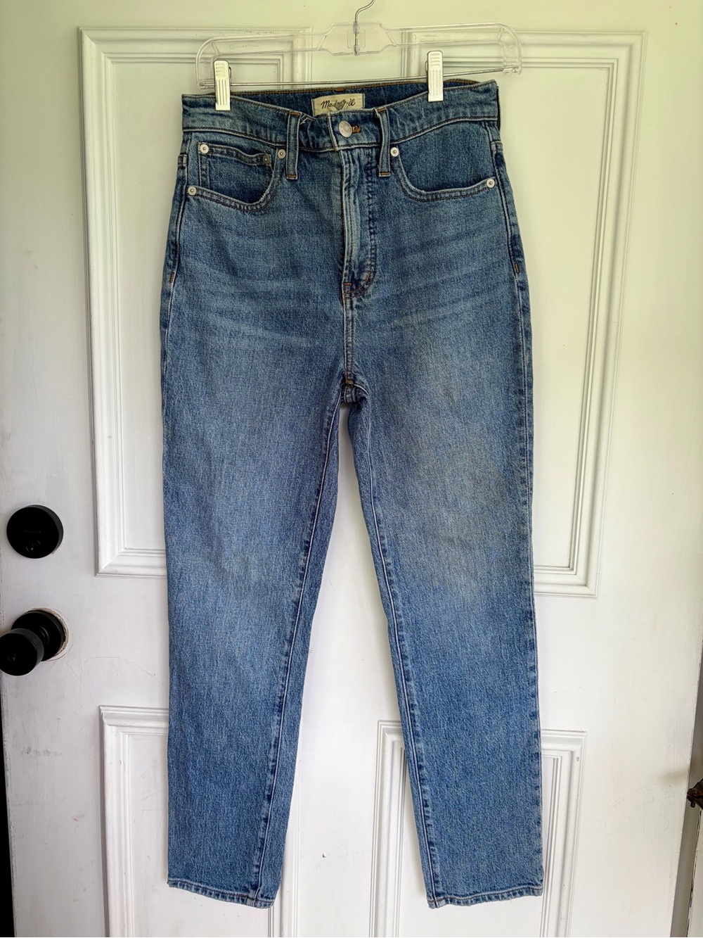 Madewell High-Rise Slim Straight Jeans in Medium Blue